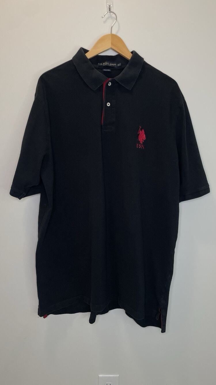 US Polo Association Big Pony Polo Shirt Varsity Preppy Rugby Black Men’s 3XLT